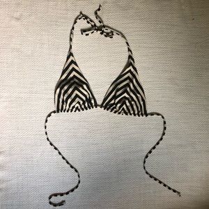b&w stripe bikini top